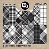 Black & White Plaid Scrapbook Paper (14) 8x8 Inch Double Sided Scrapbooking Pages Book Style: Crafters Delight By Leska Hamaty by Leska Hamaty