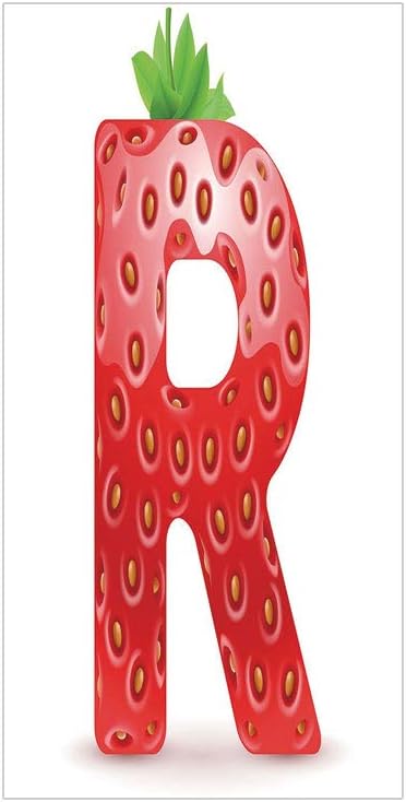 Decorative Privacy Window Film/Food Elements in Such a Way Resembling Capital R Summer Season Food/No-Glue Self Static Cling for Home Bedroom Bathroom Kitchen Office Decor Vermilion Green Orange