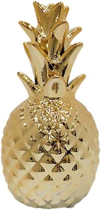 thehomemind figura decorativa de pina de ceramica metalica dorada decoracion de fiesta de coctel centro decorativo decoracion moderna de mesa