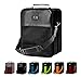Small Wig Travel Box with Top Handle, Shoulder Strap and Double Zipper, Carrying Case with Removable Head-Holding Base - Black Grid Design - by Adolfo Design