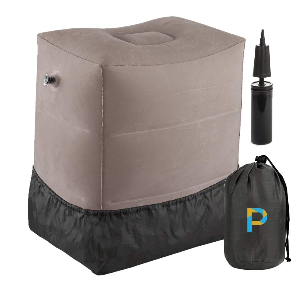PILPOC Inflatable Foot Rest Stool Travel Pillow for Air Travel with
