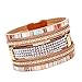 AutumnFall® Women Bohemian Bracelet Woven Braided Handmade Wrap Cuff Magnetic Clasp (Gold)
