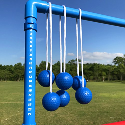 JAPER BEES Premium Ladder Ball Toss Game Set, Yard Game,Golf Toss, Blongo Bolo Ball Lawn Game with Thickest Pipes, 6 Real Golf Ball Bolas, Fasion Carrying Bag - Thumbnail 3