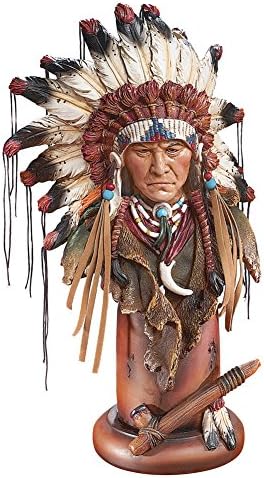 Collections Etc American Indian Head Figurine Tabletop Statue Décor