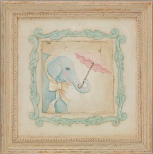 Green Frog Art Vintage Animals On Parade Series Print Framed, Emily