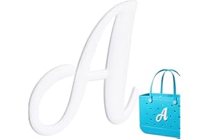 FANCHARMS Bag Charms for Bogg Bag Accessories, Customizable Alphabet Letters for Bog Bag Original Models Rubber Beach Tote-(Pink/White/Black) Letters