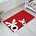 Christmas Peeking Reindeer Home Doormat Non Slip Indoor/Outdoor/Front Door/Bathroom Entrance Mats Rugs Carpet