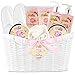 Spa Gift Basket with Pink Peony Fragrance, Perfect Christmas or Birthday Gift For for Women, Gift Set Includes Bubble Bath, Shower Gel, Body Scrub, Body Lotion, Bath Salts, Body Cream, And More