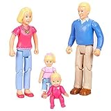 You & Me Happy Together Family Action Figure Set (Dad, Mom, Daughter, and Baby) Blonde Hair