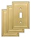 Franklin Brass W35058V-BB-C Classic Beaded Single Switch Wall Plate/Switch Plate/Cover (3 Pack), Brushed Brass