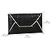 Jubileens Women Glitter Sequins Handbag Party Evening Envelope Clutch Purse Wallet (Black)