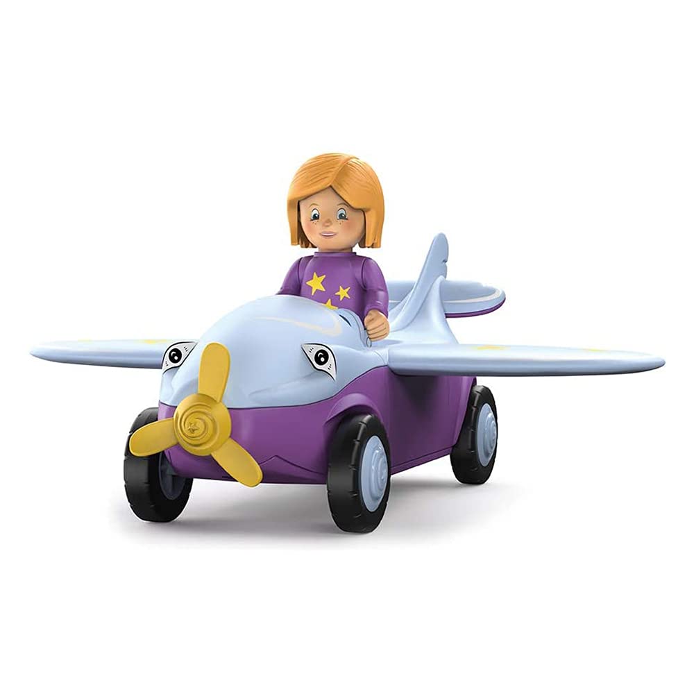 Toddys by siku 0109, Conny Cloudy, 3-piece propeller plane, Interconnectable, Includes movable toy figure, High-quality friction motor, Purple/Light Blue, 12+ months