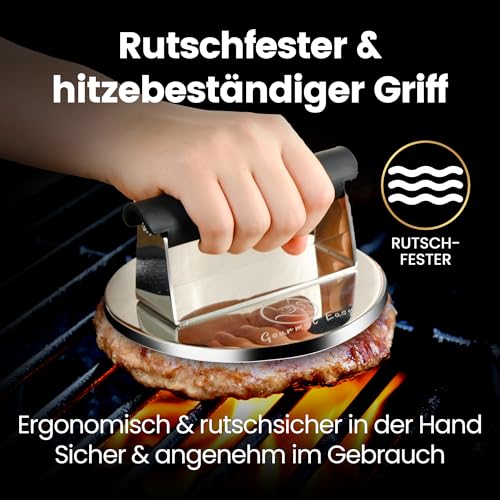 Burger Press Stainless Steel Burger Smasher with Heat-resistant Handle Dishwasher Safe Burger Press Professional Patty Press Perfect for Grilling/Roasting Meat Smash Burger Press