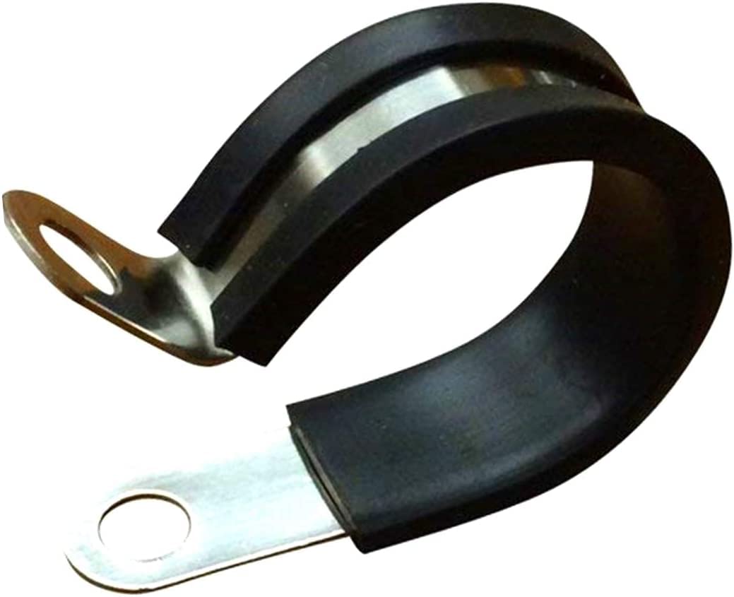 Photo 1 of Temoyj Cable Clamp ,10 Pack 1.25 Inch Stainless Steel Cable Clamp, Pipe Clamp, Metal Clamp, Rubber Cushioned Insulated