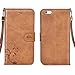 CORNMI Design for i6 / 6S Case, Premium Vintage Flip Wallet Leather Magnetic Closure Cover Skin for i6 /6S 4.7 inch with Card Slots and Wrist Strap (Brown)