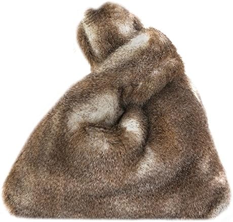 YAOSEN Women Faux Fur Wrist Bag Solid Color Wristlet Tote Plush Crossbody Bag
