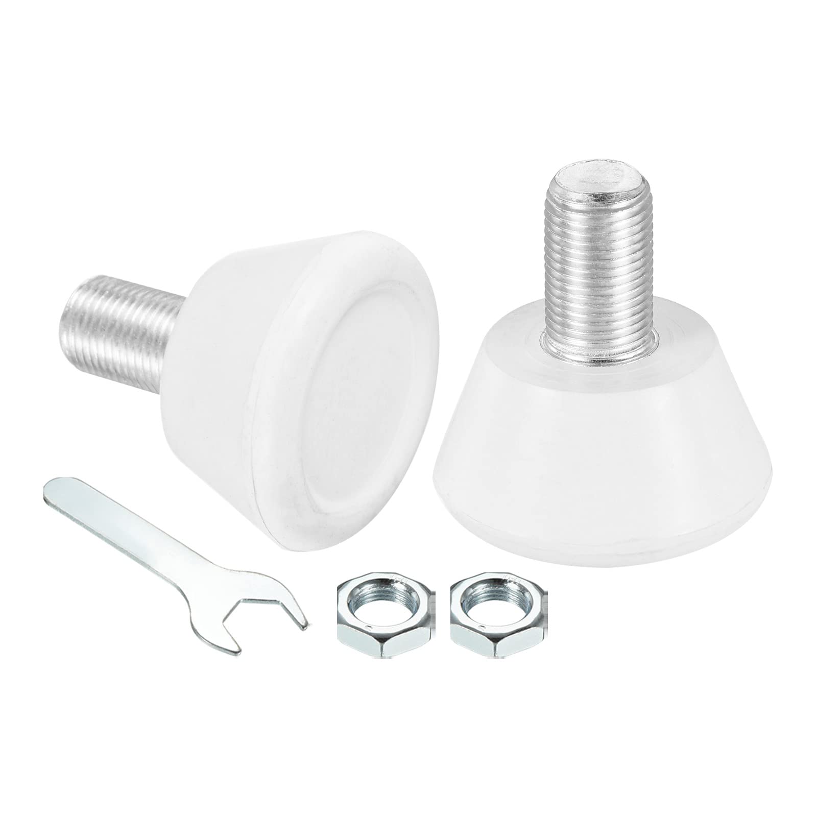 PATIKIL Roller Skate Toe Stops with 0.6'' Bolts, 1 Pair 82A Rubber Brake Stoppers Block for Roller Skate Accessories Replacement, White