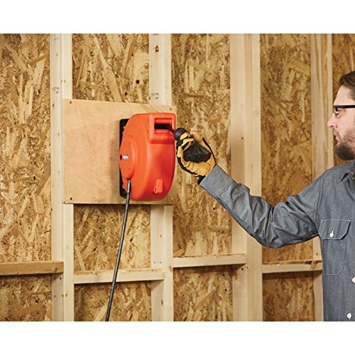 Ironton Retractable Extension Cord Reel 40ft. 12/3, Triple Tap