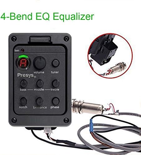 EQ 4 Band Pizeo Equalizer Acoustic &amp; Classical Guitar Preamps Onboard Preamp and Pickups System (black)