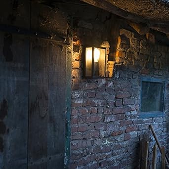 Qazqa Modern Country Aussen Wandleuchte Schwarz Mit Glas