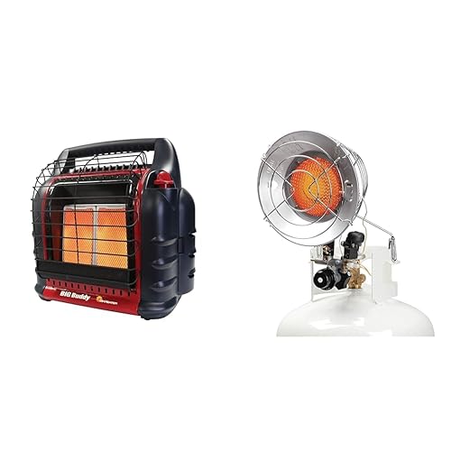 18,000 BTU Big Buddy Portable Propane Heater,Red, Tip-over