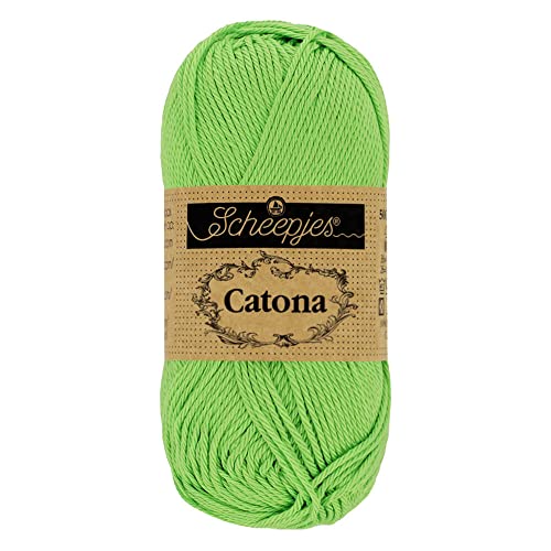 Scheepjes Catona 25g Yarn – 100% Mercerised Cotton Fingering Weight Yarn for Knitting, Crochet, and Amigurumi – (513 Apple Granny)