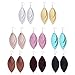 8 Pairs Leather Earrings for Women 3 Layered Lightweight Dangling Leaf Drop Earrings