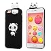 iPhone 6 Case, iPhone 6S Case, 3D Handmade Cute Black Panda Jelly Soft TPU Silicone Rubber Slim Fit Shockproof Anti-Scratch Skin Protective Bumper Cover for Apple iPhone 6, iPhone 6S