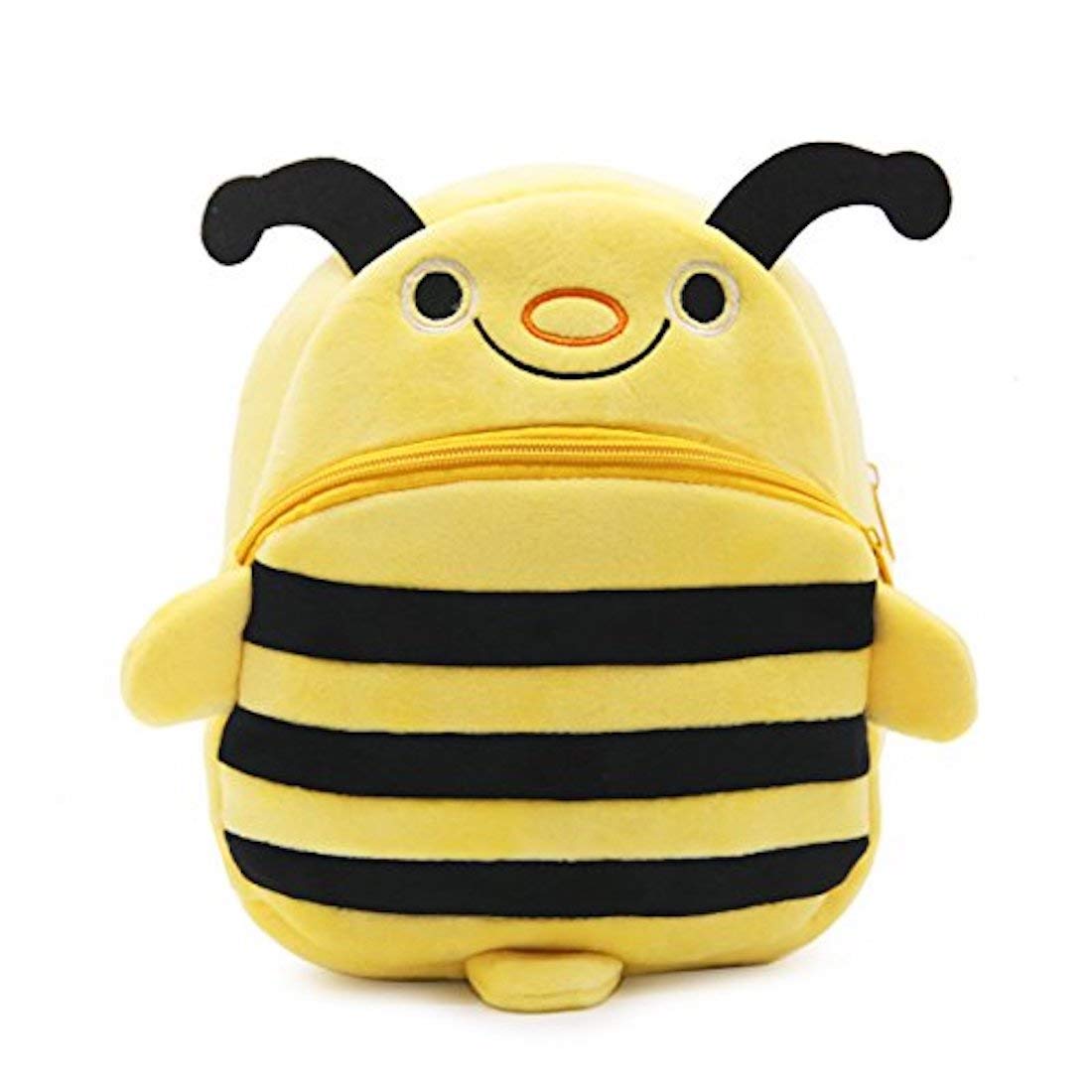 Cicilin Kids Mini Backpack Cute Plush School Bag Toddler Small Backpack Baby 3D Animal Shape Schoolbag Preschool Bag Gift (bee)