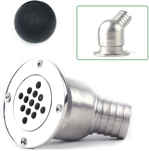 SHENGHUI Boat Deck Drain,1 1/4 Inch 90 Degree Thru Hull Floor Deck