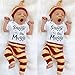 Baby Boys Girls Snuggle This Muggle Bodysuit Romper and Striped Pants Outfit With Hat (White, 70 (0-6M))