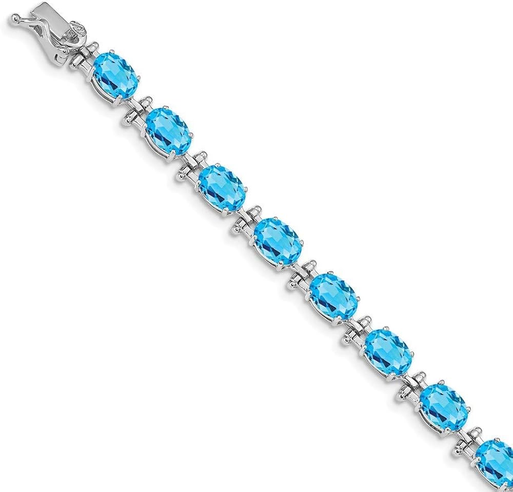 5mm 14ct White Gold Blue Topaz Bracelet Jewelry Gifts for Women: Amazon
