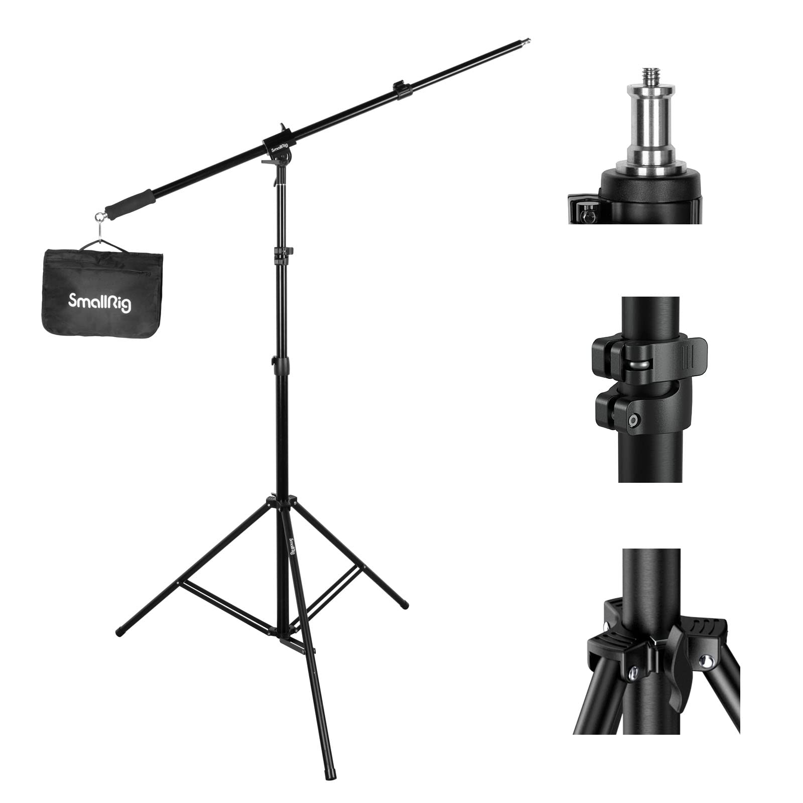 Photo 1 of SmallRig Aluminum Light Stand 110"/9.2ft/280cm, Adjustable Photography Air-Cushioned Tripod Stand with 1/4" Screw for Softbox, Studio Light, Flash, Umbrella, Ring Light, Max Load 5kg, RA-S280A