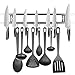 HOMEMAXS Magnetic Knife Holder, 17 inches Strong Stainless Steel Magnetic Knife strip, Double Knife Bar with 8 Removable Hooks Knife Rack Tool Holder