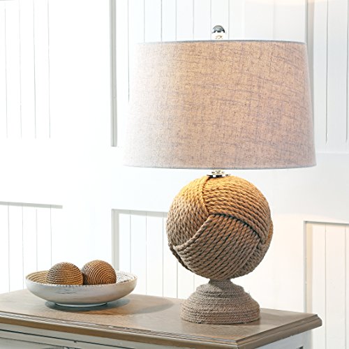 JONATHAN Y JYL1005A Monkey's Fist 24" Knotted Rope LED Table Lamp Cottage,Coastal,Rustic for Bedroom, Living Room, Office, College Dorm, Coffee Table, Bookcase, Brown
