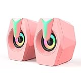 Computer Speaker RGB Pink Game led Speaker for PC