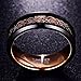 NUNCAD Men's 8MM Black and Rose Gold Celtic Dragon Tungsten Carbide Ring Polished Finish Beveled Edge Size 7 to 12