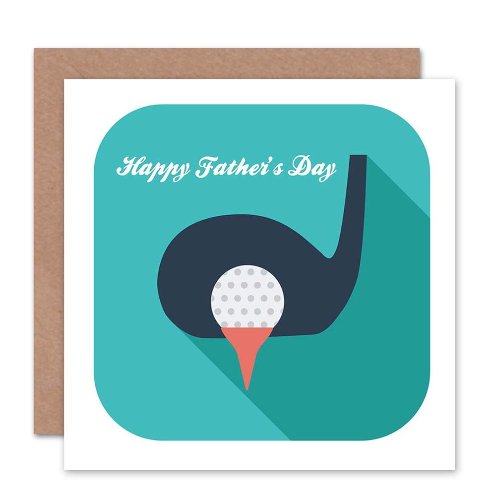 Wee Blue Coo Golf Fathers Day Blank Greetings Card