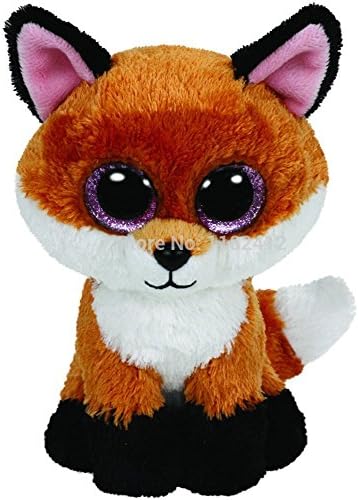 New TY Beanie Boos Cute Slick Fox Plush Toys 6'' 15cm Ty Plush Animals Big Eyes Eyed Stuffed Animal Soft Toys for Kids Gifts