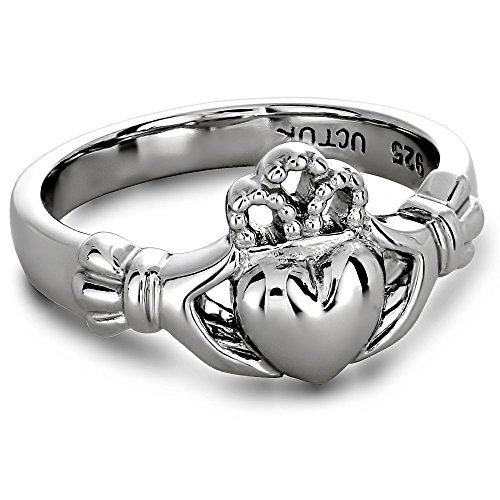 Sterling Silver ULS-6163 Ladies Claddagh Ring