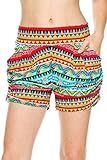 2LUV Women's Multicolored Harem Shorts W/ Pockets