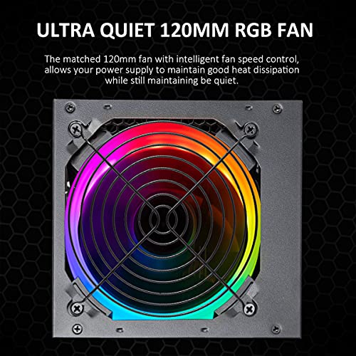 ESGAMING Power Supply 650W, 80 Plus Bronze Certified, ATX 12V Active