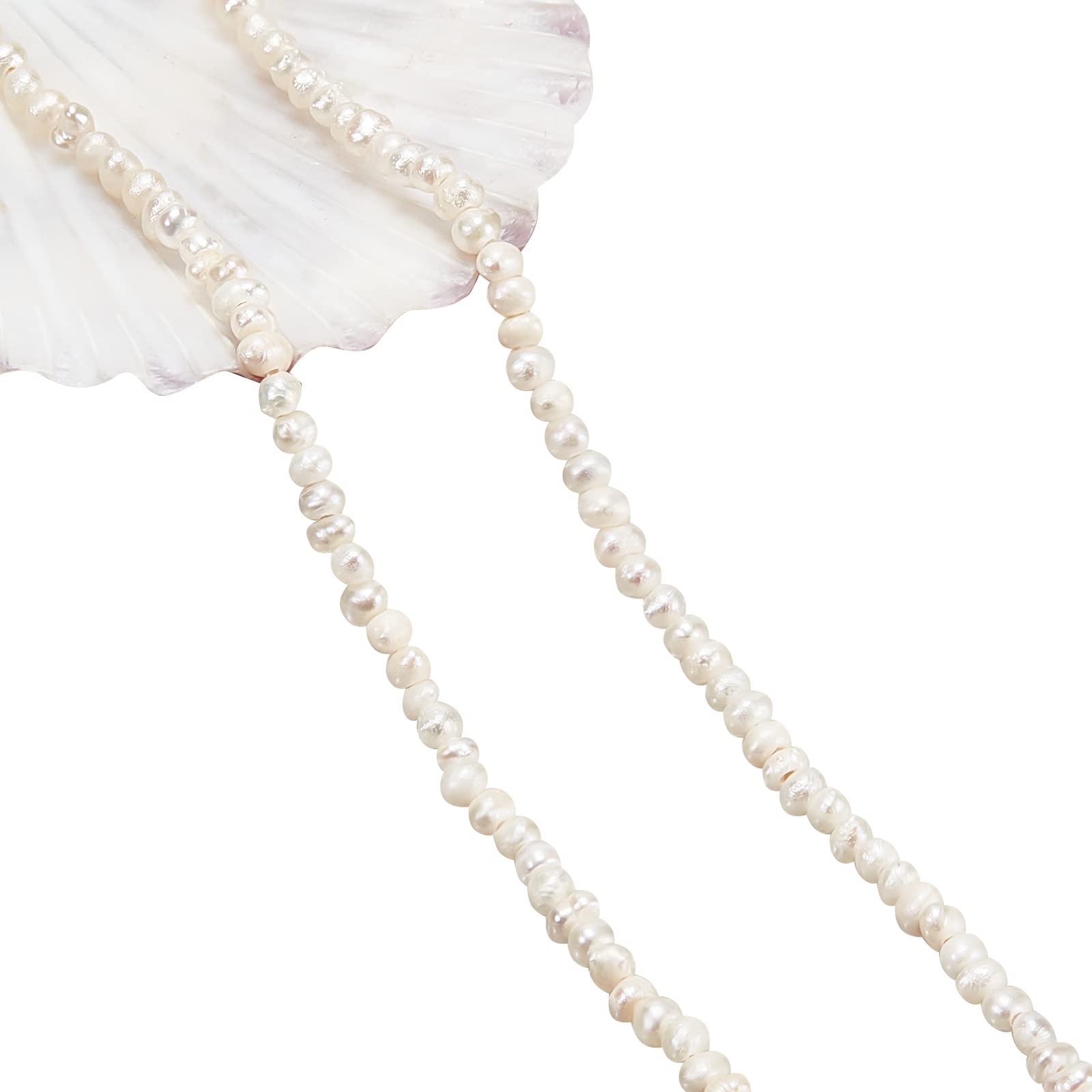 NBEADS 1 Strands About 140pcs Pcs Mini Natural Culd Freshwater Pearl Beads, 2~3 mm Small White Potato Freshwater Pearl Loose Freshwater Pearl Charms Beads for Craft Jewelry Making, Seashell Color — image 1