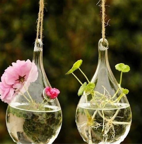 Urdhva Retail Glass Flower Vase (7.5 x 14 cm, White)