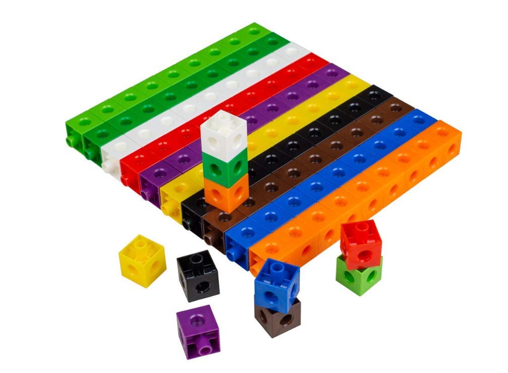 a2bsales 100 x 2cm Snap Cubes - Counting Linking Building Maths Home Early Learning