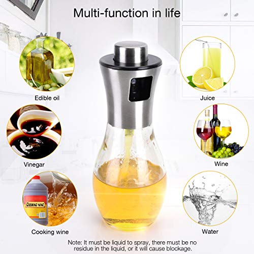 Olive Oil Sprayer for Cooking, 200ml, BBQ Cooking Spray Bottle, Glass Atomizer/Sprayer Mister Bottle for Grill Oil, Vinegar, Cooking Oil, Vegetable Oil, Sesame Oil, Canola Oil - Thumbnail 2