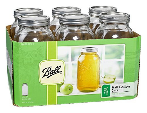 Click Here to See More Images Ball 68100 Half Gallon Wide Mouth Canning Jars 6 Count