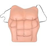 Healeved Realistic Fake Muscle Chest Suit for Men Half Body Muscle Costume for Halloween Cosplay Party Dress Up Funny Prop for Costume Events