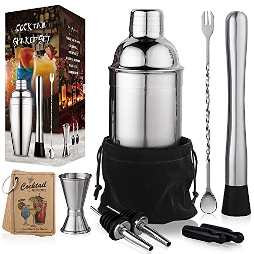 24 oz Cocktail Shaker Set Bartender Kit by Aozita, Stainless Steel