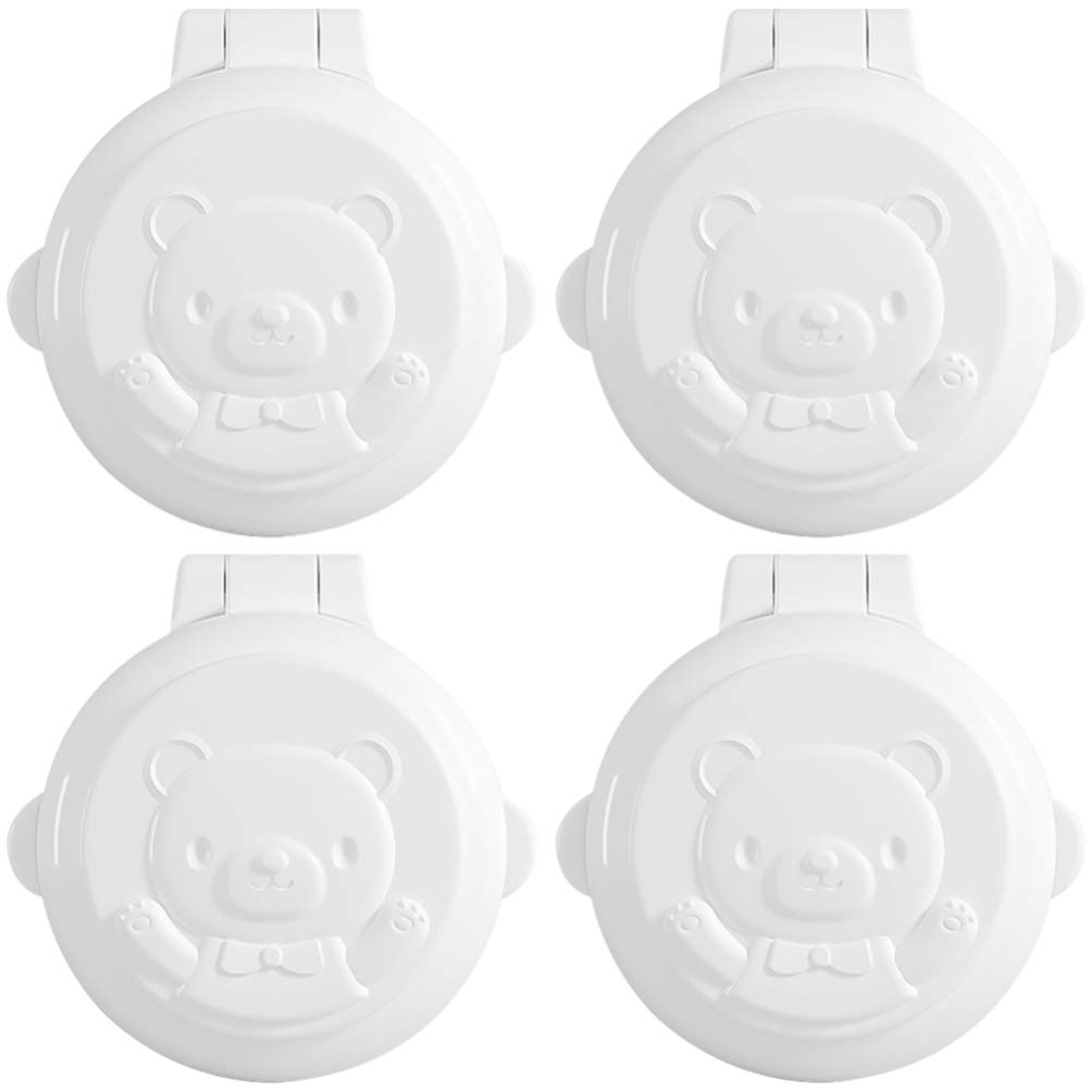 4pcs Stove Knob Covers Child Safety Guards Baby Proofing Covers Car Washing Machine Key Start Protection Covers for Home White